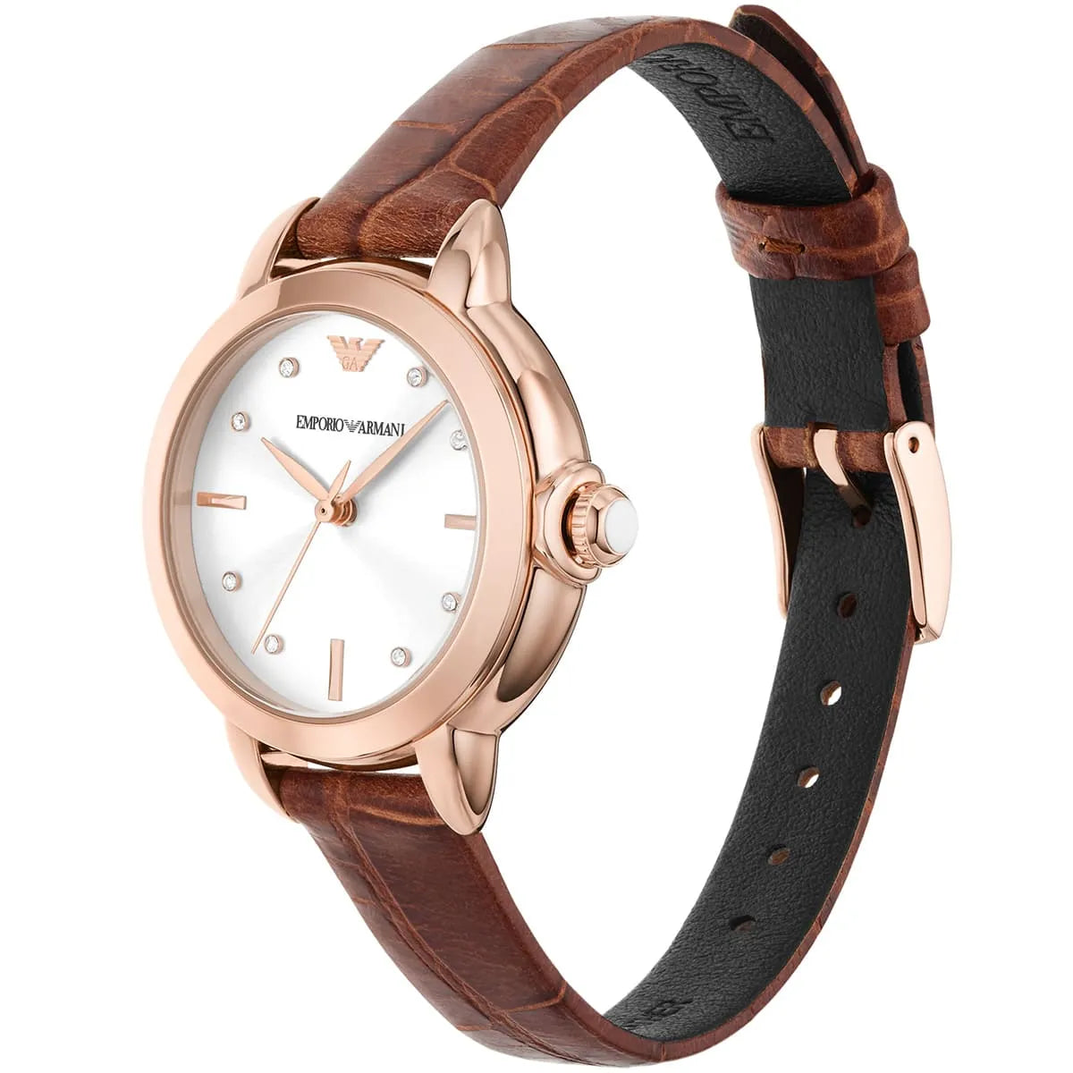 Emporio Armani Mia Three-Hand Brown Geniune Leather Women's Watch - AR11525 Secundaire afbeelding