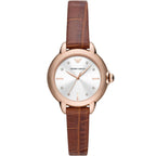 Emporio Armani Mia Three-Hand Brown Geniune Leather Women's Watch - AR11525
