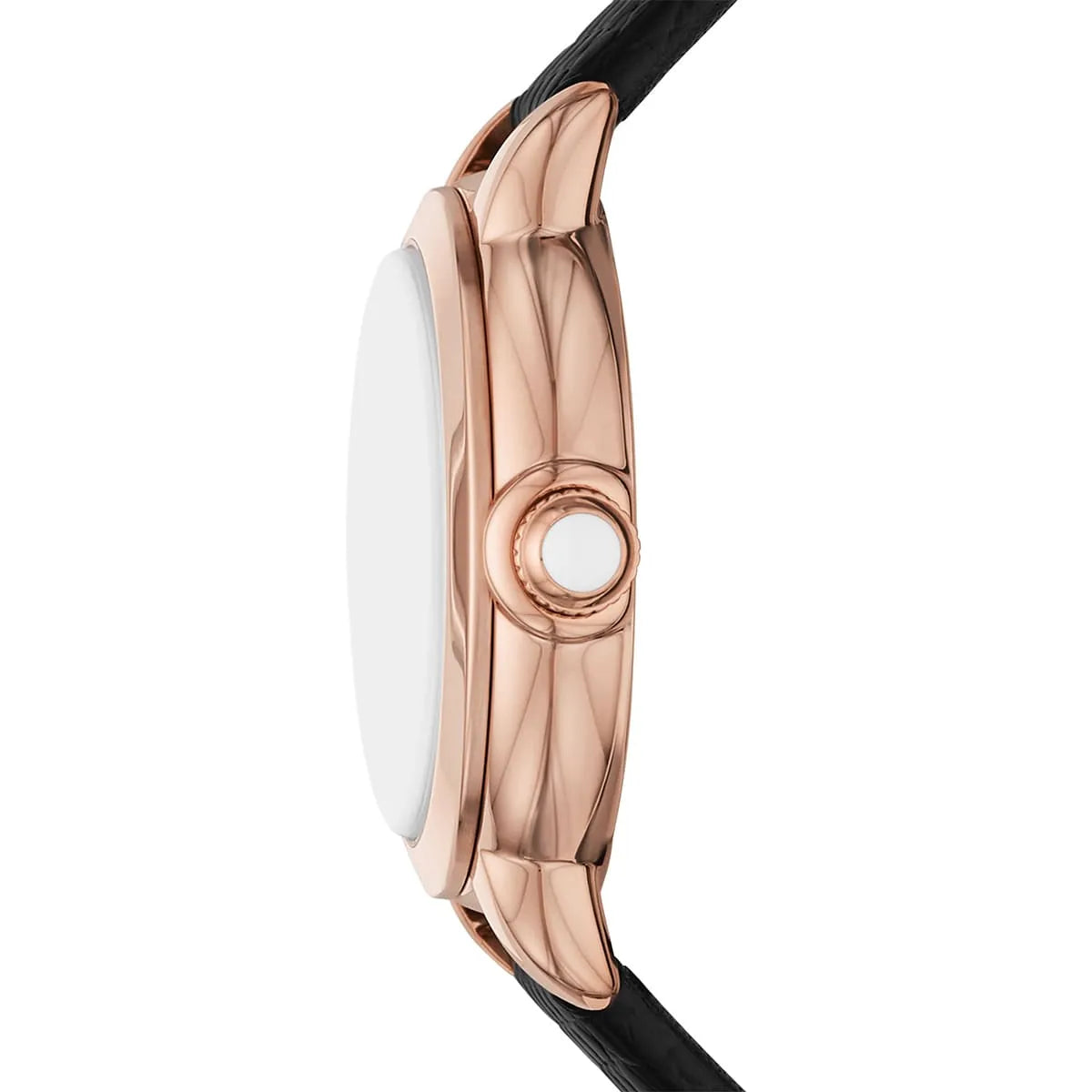 Emporio Armani Mia Rose Gold Black Genuine Leather Women's Watch - AR11631