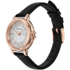 Emporio Armani Mia Rose Gold Black Genuine Leather Women's Watch - AR11631