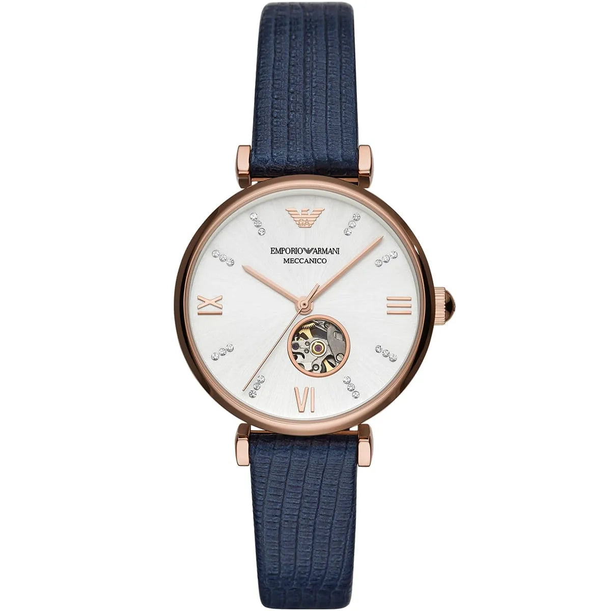 Emporio Armani Gianni T-Bar Meccanico Rose Gold Women's Watch - AR60020 Hoofdafbeelding