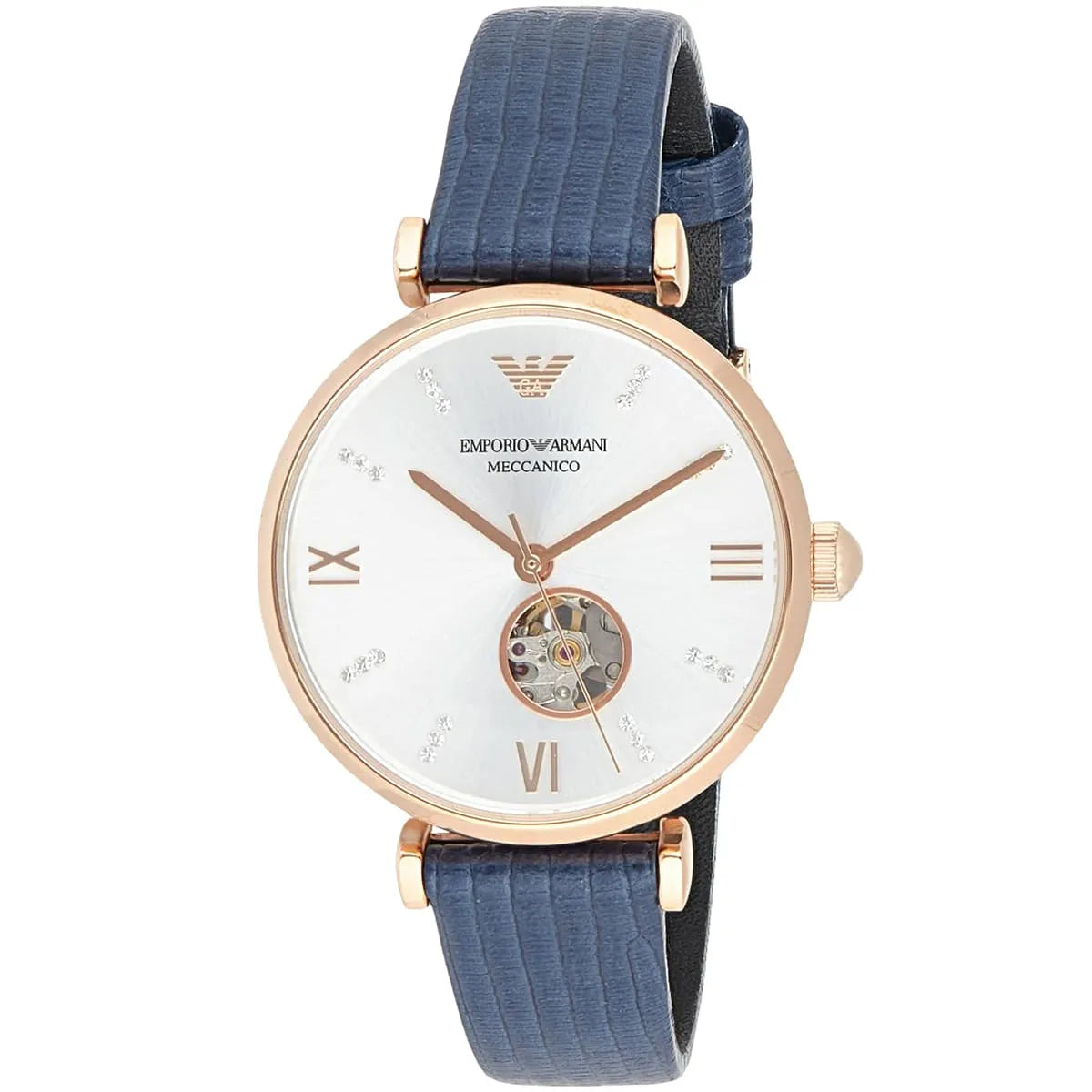 Emporio Armani Gianni T-Bar Meccanico Rose Gold Women's Watch - AR60020 Secundaire afbeelding