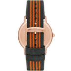 Emporio Armani Kappa Grey Dial Orange and Black Nylon Strap Men's Watch - AR11014