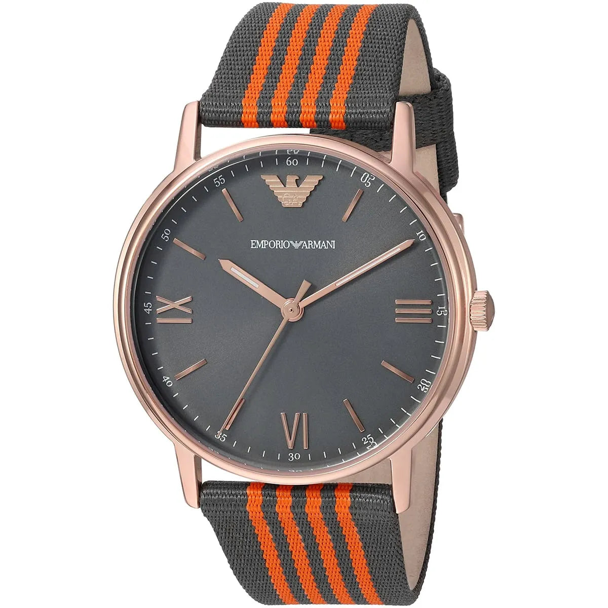 Emporio Armani Kappa Grey Dial Orange and Black Nylon Strap Men's Watch - AR11014 Secundaire afbeelding