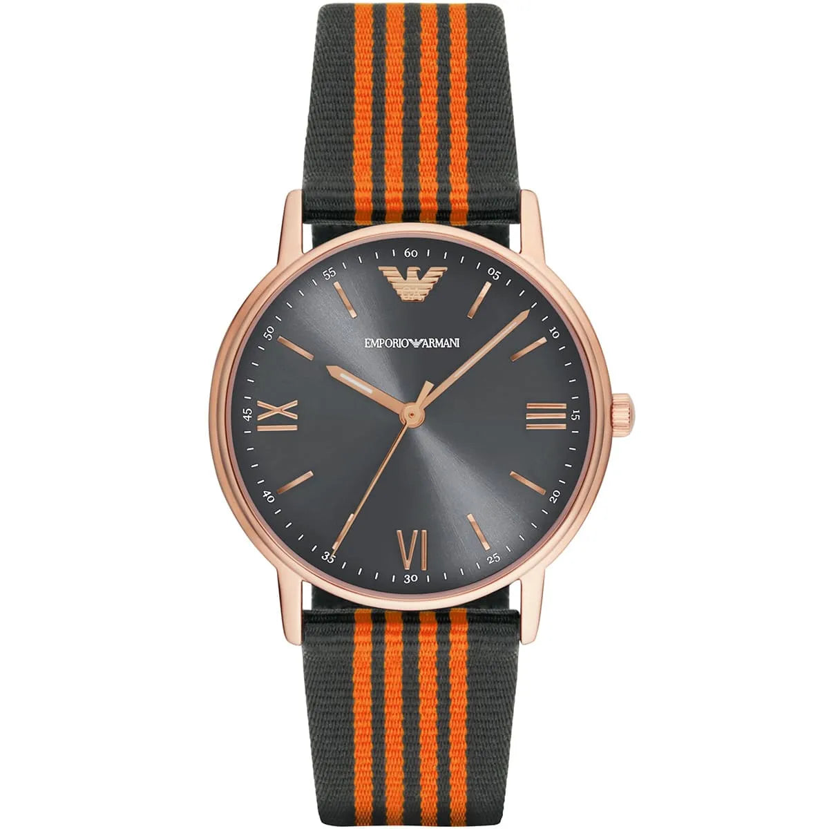 Emporio Armani Kappa Grey Dial Orange and Black Nylon Strap Men's Watch - AR11014 Hoofdafbeelding