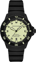 Emporio Armani Sea Explorer Automatic Black Silicone Men's Watch - AR60085