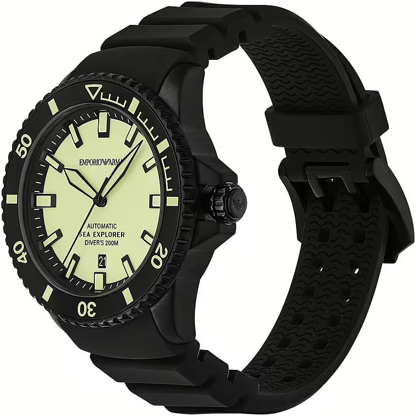 Emporio Armani Sea Explorer Automatic Black Silicone Men's Watch - AR60085 Secondary image