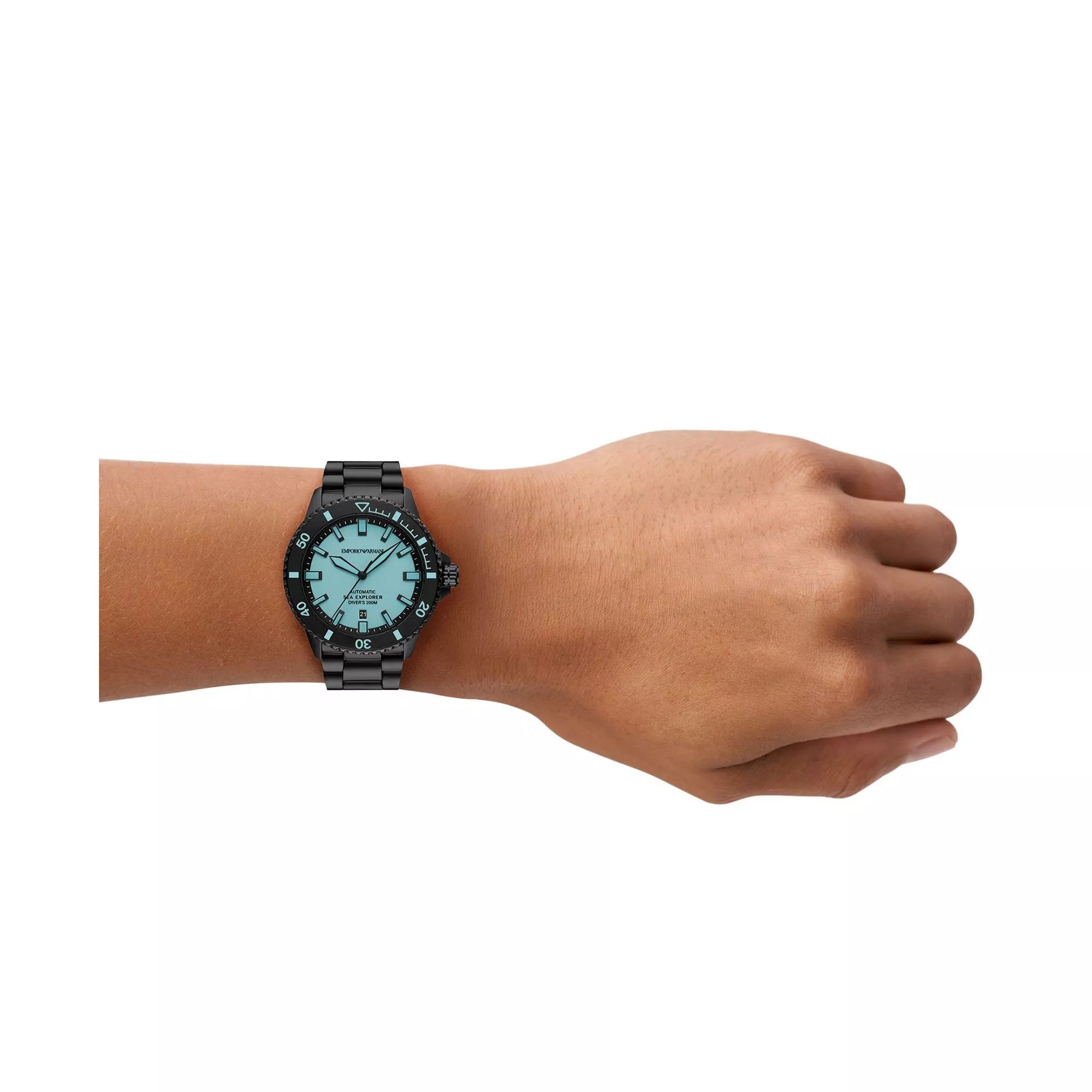 Emporio Armani Sea Explorer Automatic Black Stainless Steel Watch ar60084