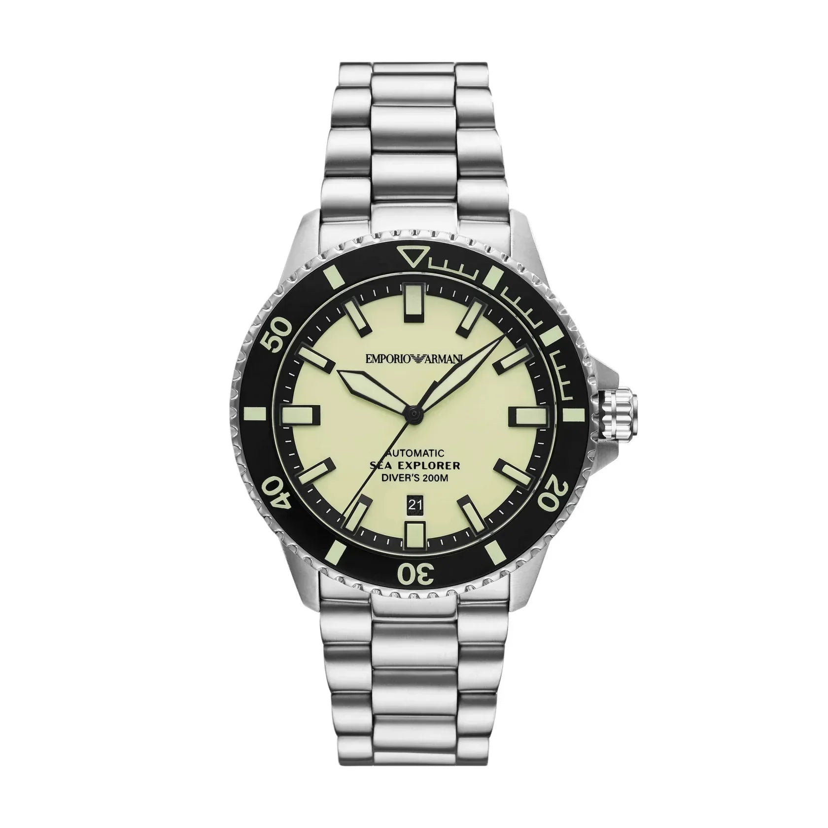 Emporio Armani Sea Explorer Automatic Silver Men's Watch - AR60083 Hoofdafbeelding
