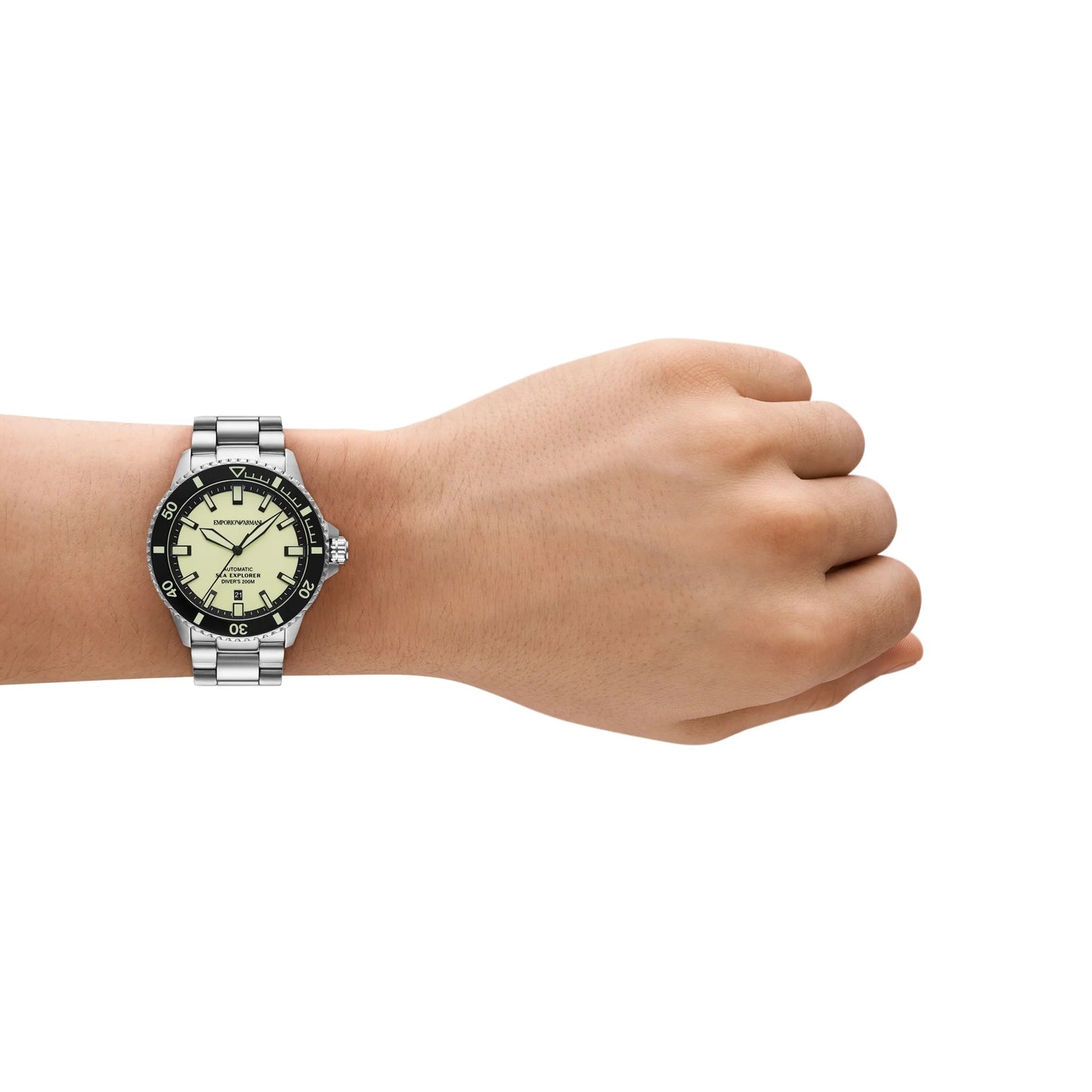 Emporio Armani Sea Explorer Automatic Silver Men's Watch - AR60083
