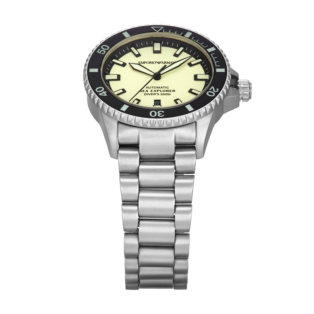 Emporio Armani Sea Explorer Automatic Silver Men's Watch - AR60083