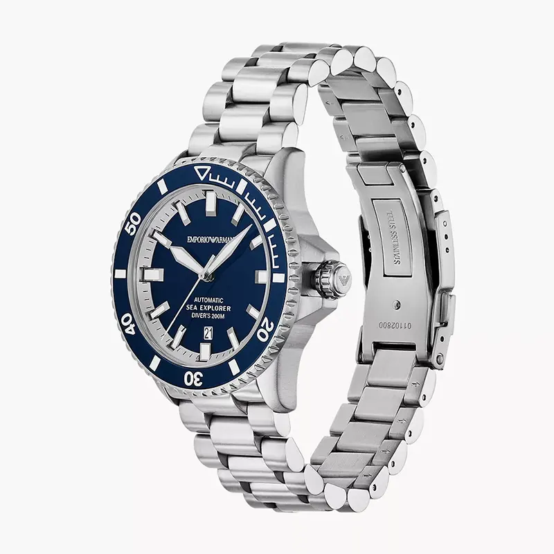 Emporio Armani Sea Explorer Automatisch Horloge van Roestvrij Staal AR60087 Secundaire afbeelding