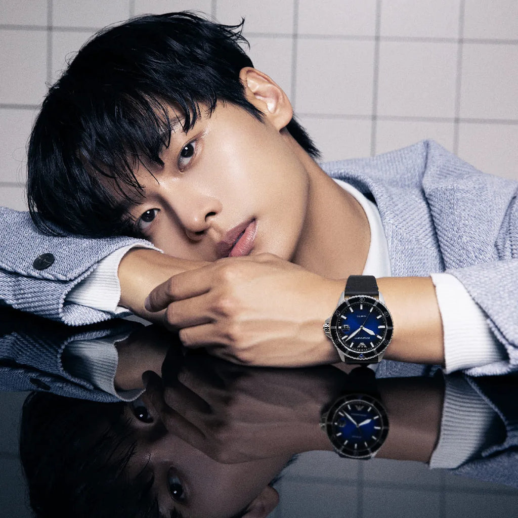 Emporio Armani Silver and Blue Men's Watch - AR11516