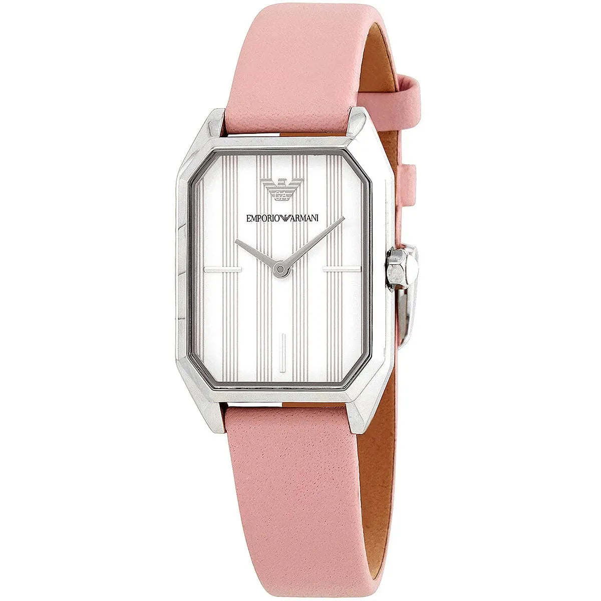 Emporio Armani Classic Rectangle Pink Genuine Leather Women's Watch - AR11207 Secundaire afbeelding