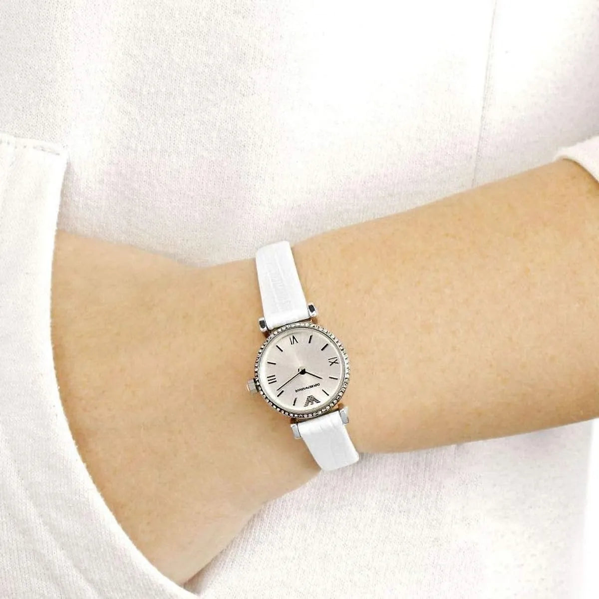 Emporio Armani Gianni T-Bar Mini Silver Women's Watch - AR1686