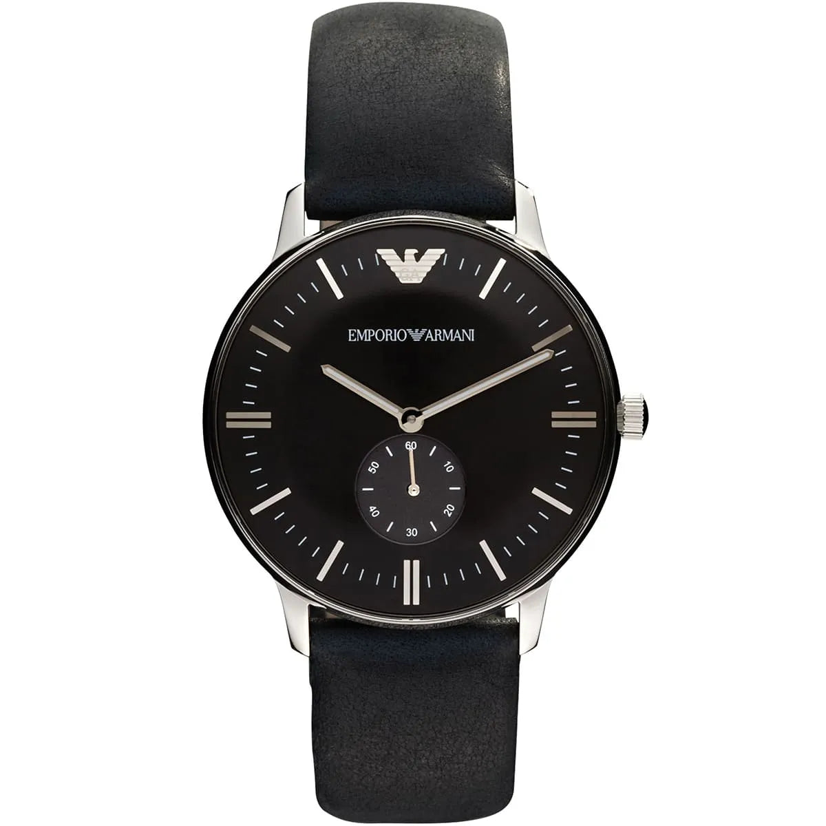 Emporio Armani Gianni Sub Dial Black Genuine Leather Men's Watch - AR0382 Hoofdafbeelding