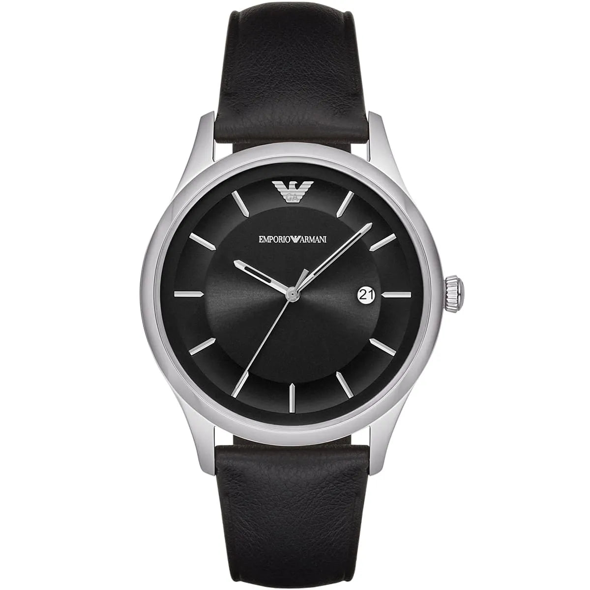 Emporio Armani Lambda Black Genuine Leather Men's Watch - AR11020 Hoofdafbeelding
