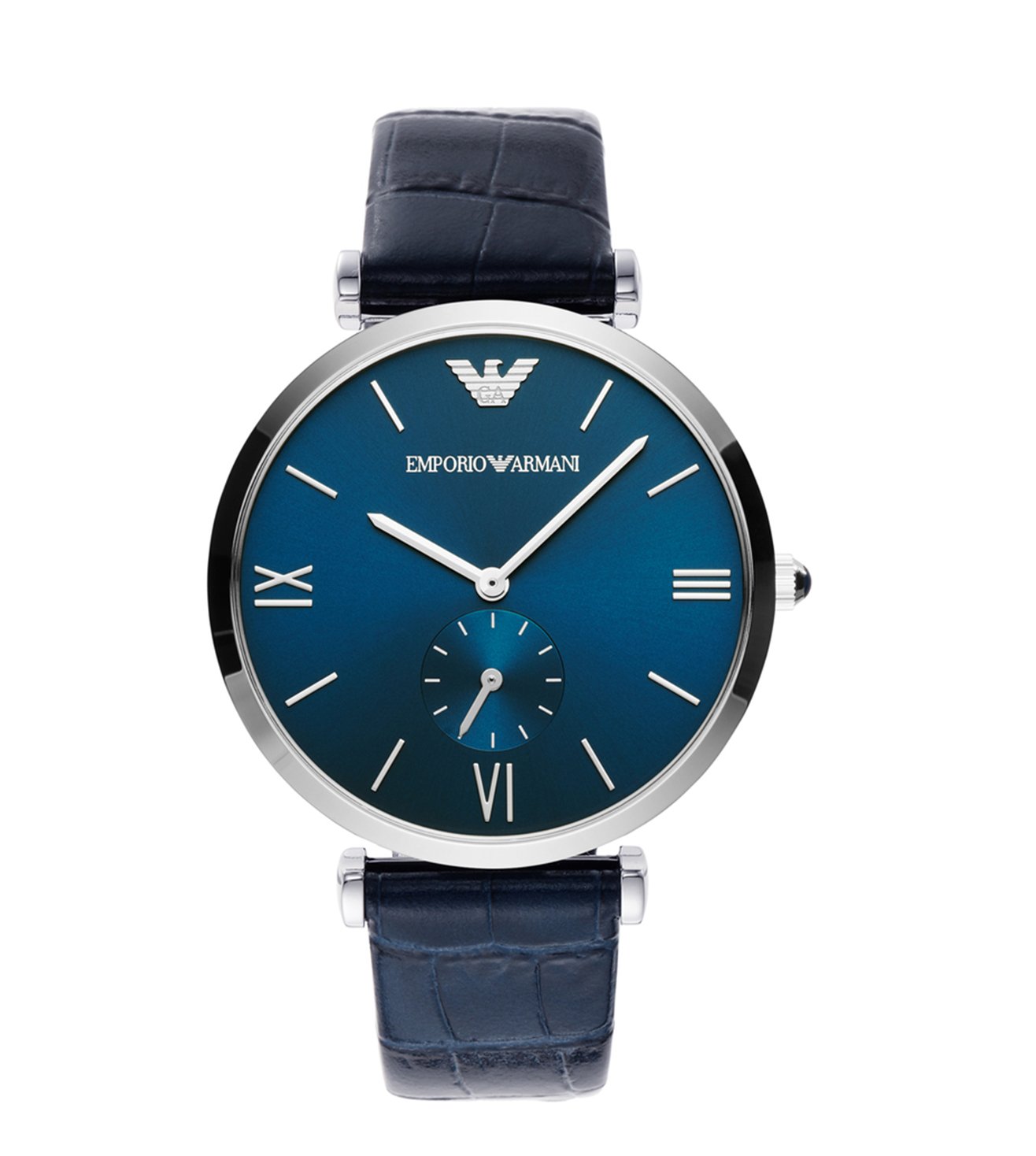 Emporio Armani Gianni T-Bar Navy Blue Genuine Leather Men's Watch - AR11300 Main image