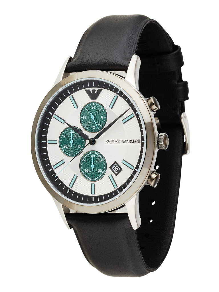 Emporio Armani Renato Chronograph Black Genuine Leather Men's Watch - AR11473 Secondary image
