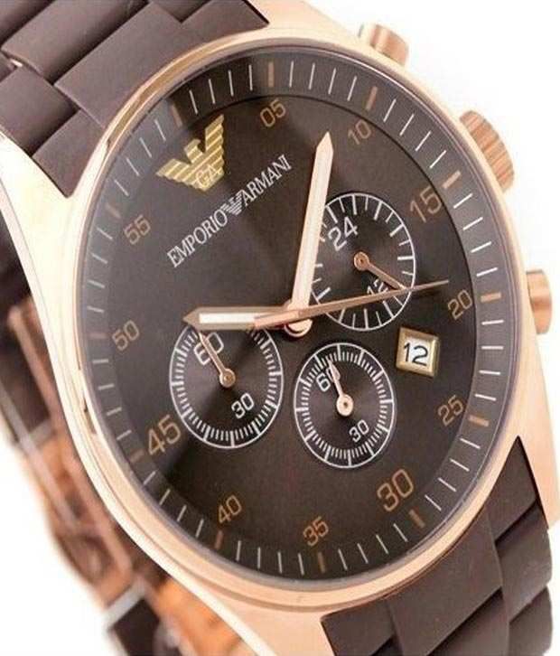 Emporio Armani Sport Chronograph Brown Dial Men's Watch AR5890 Secundaire afbeelding