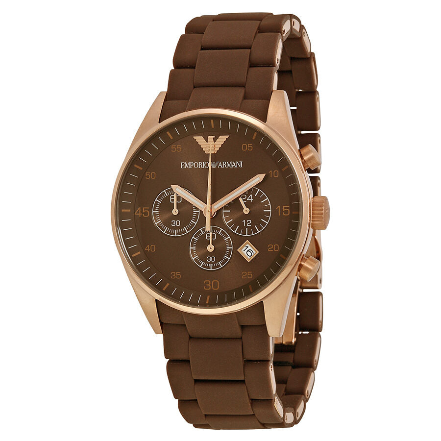 Emporio Armani Sport Chronograph Brown Dial Men's Watch AR5890 Hoofdafbeelding