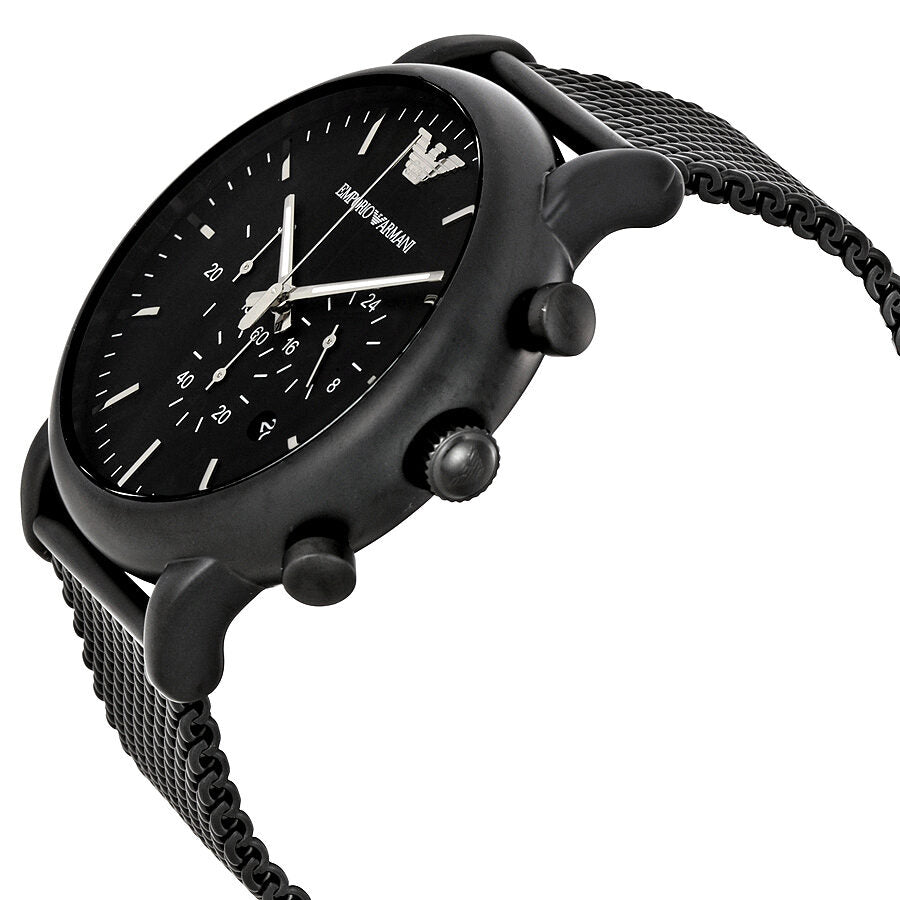 Emporio Armani Luigi Sport Chronograph Herenhorloge met zwarte meshband - AR1968 Secundaire afbeelding