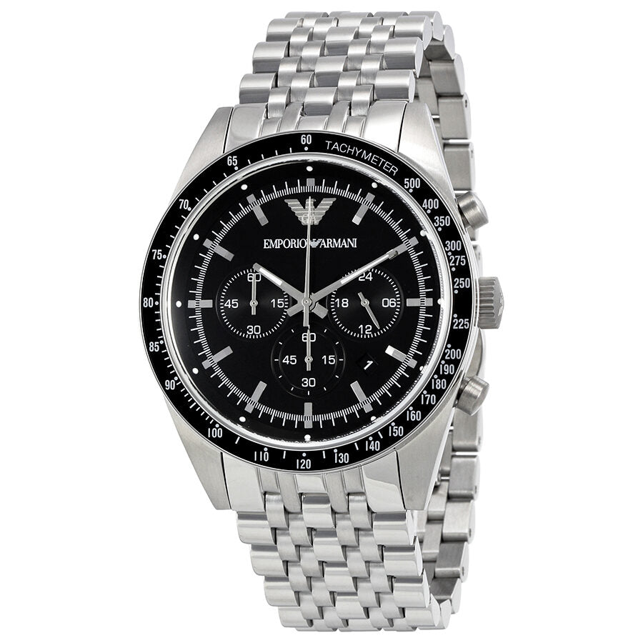 Emporio Armani Sportivo herenhorloge AR5988 met zwarte wijzerplaat en quartz uurwerk. Hoofdafbeelding
