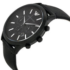 Emporio Armani Sportivo Chronograph Black Genuine Leather Men's Watch - AR2461