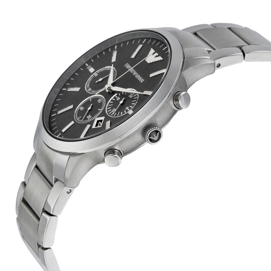 Emporio Armani Sportivo Chronograaf Herenhorloge met Zwarte Wijzerplaat en Stalen Kast AR2460 Secundaire afbeelding