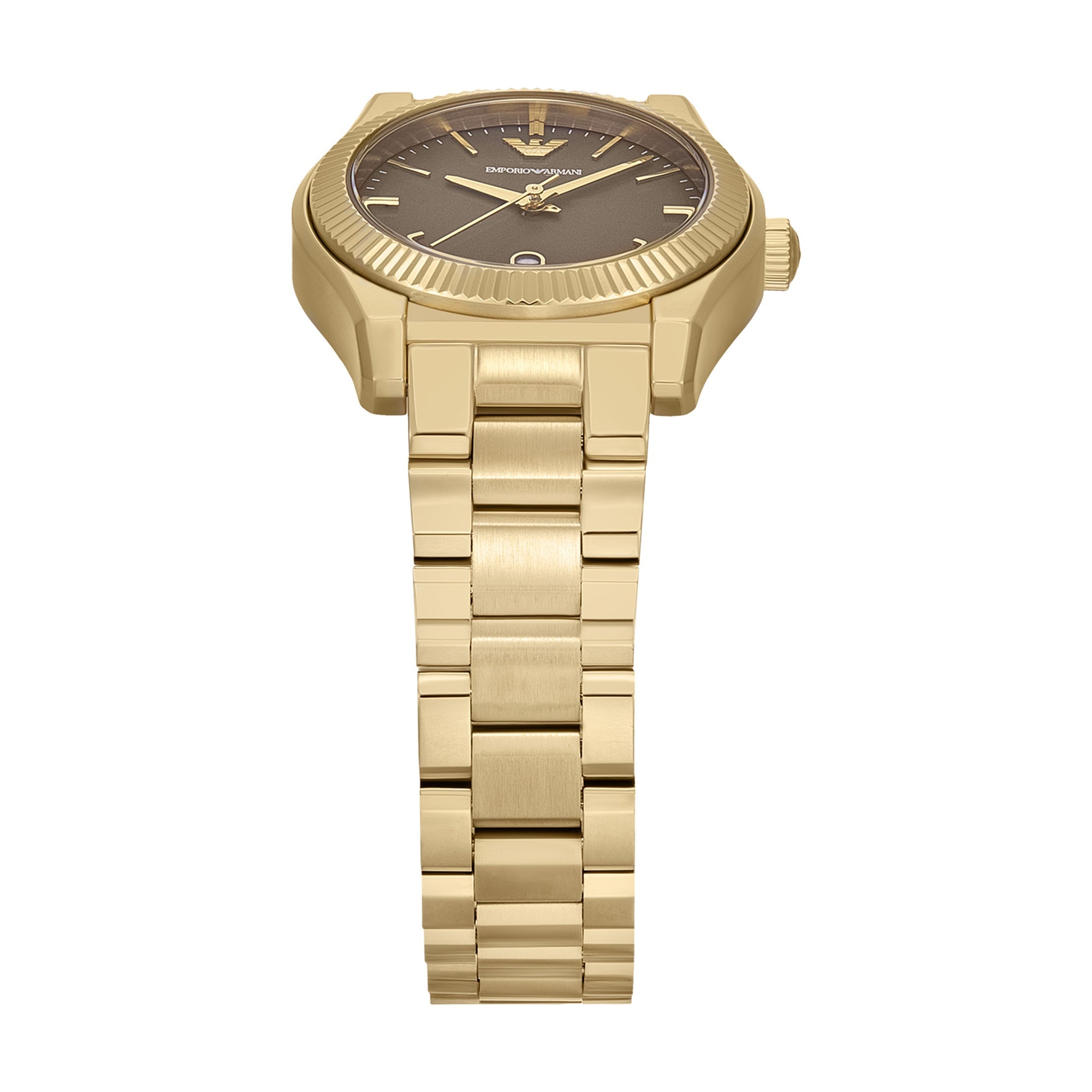 Emporio Armani Three-Hand Gold-Tone Brown Dial Stainless Steel Watch AR11700 Secundaire afbeelding