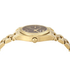 Emporio Armani Three-Hand Gold-Tone Brown Dial Stainless Steel Watch AR11700