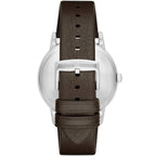 Emporio Armani Herren White Dial Brown Genuine Leather Men's Watch - AR11103