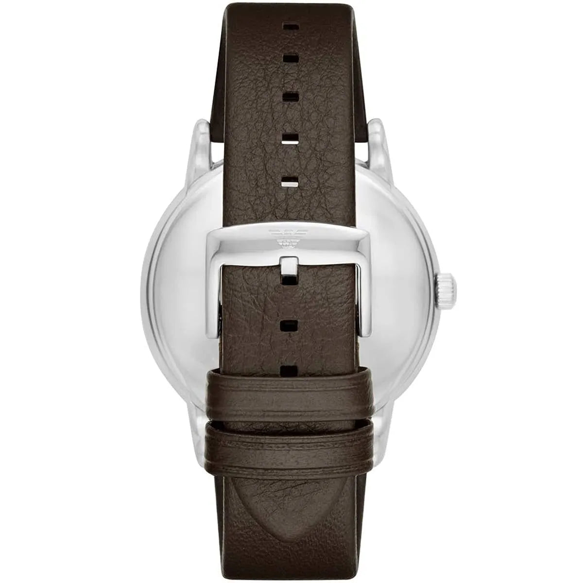 Emporio Armani Herren White Dial Brown Genuine Leather Men's Watch - AR11103