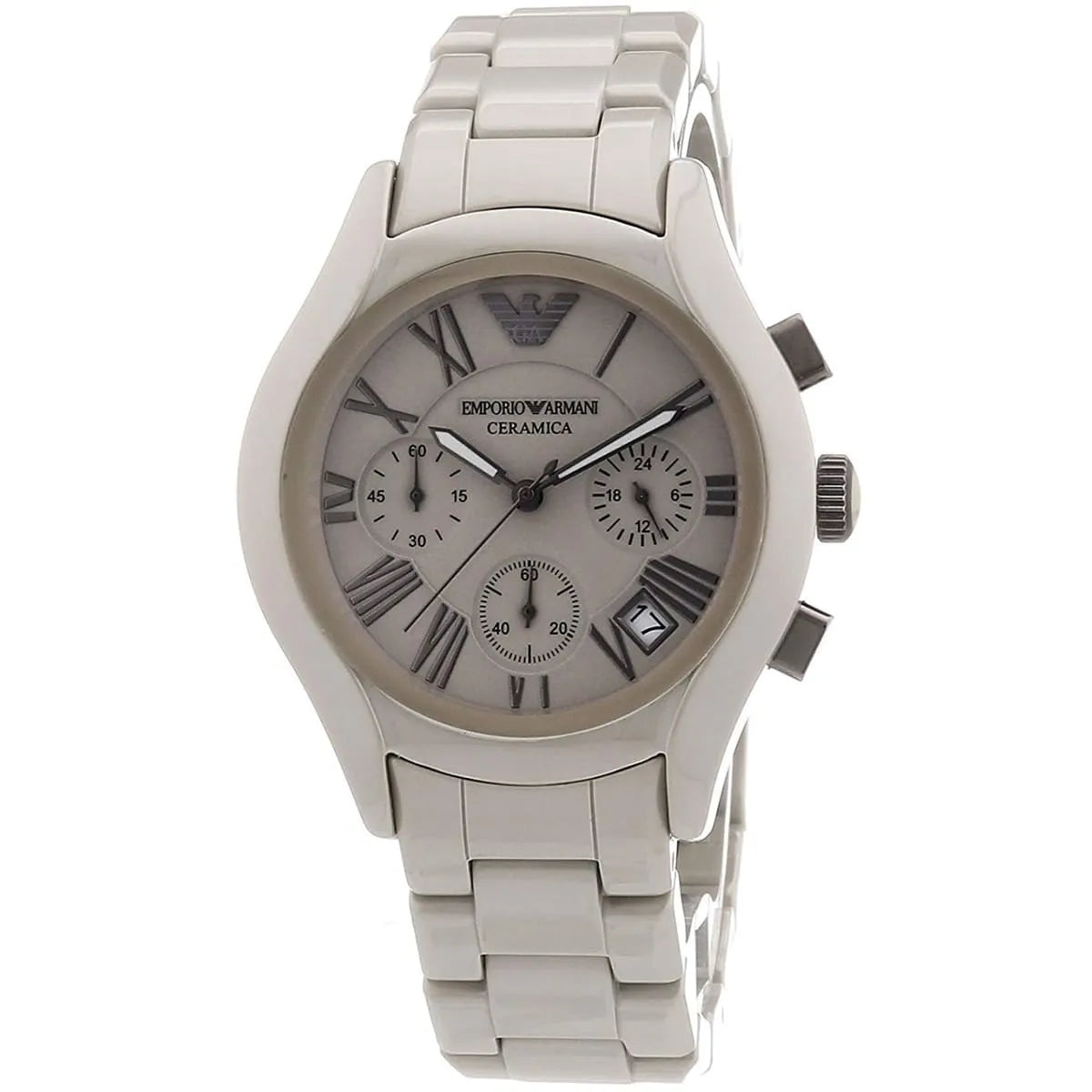 Emporio Armani Valente White Ceramica Chronograaf Herenhorloge - AR1460 Secundaire afbeelding