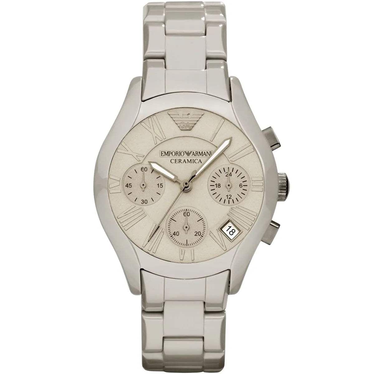 Emporio Armani Valente White Ceramica Chronograph Men's Watch - AR1460 Main image