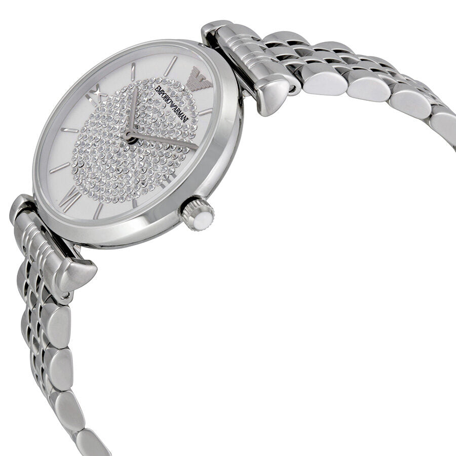 Emporio Armani White Crystal Pave Dial Stainless Steel Women's Watch - AR1925 Secundaire afbeelding