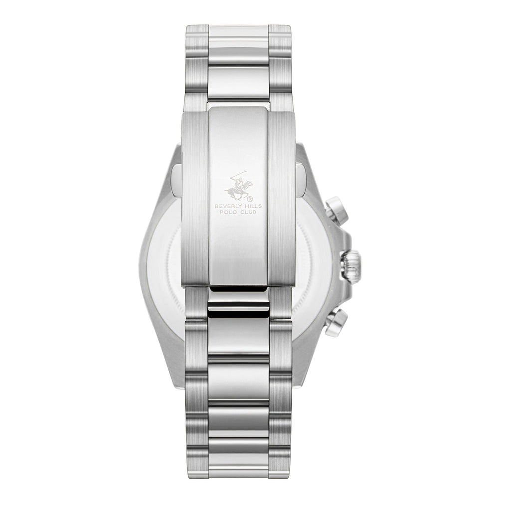Beverly Hills Polo Club Dual Time Blue Dial Multifunction Silver Watch BP3874X.390