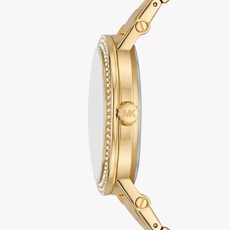 Michael Kors Slim Runway 36mm Blue Dial Gold-Tone Women's Watch MKO1048