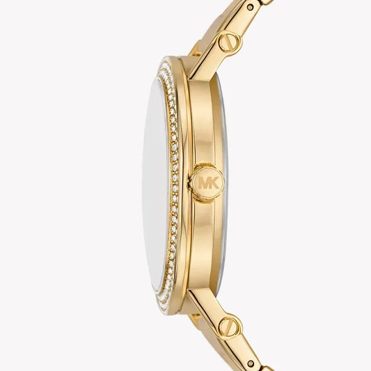 Michael Kors Slim Runway 36mm Blue Dial Gold-Tone Women's Watch MKO1048