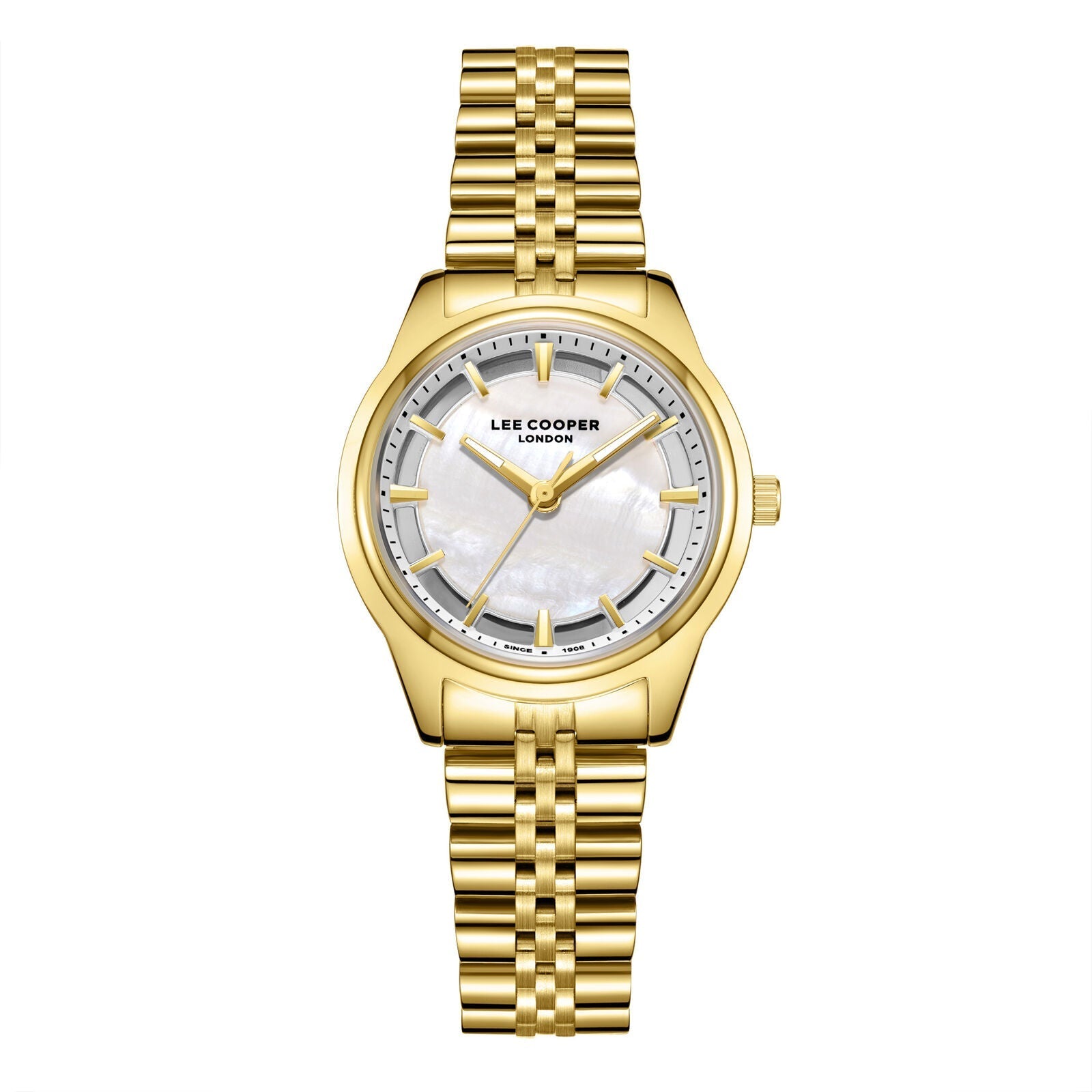 Lee Cooper Classic White MOP Dial Gold Watch - LC08285.120 Hoofdafbeelding