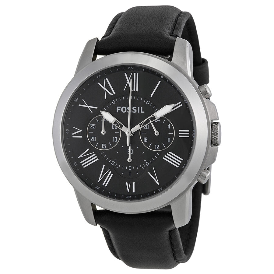 Fossil Grant Black Dial Black Leather Men's Watch FS4812 Main image