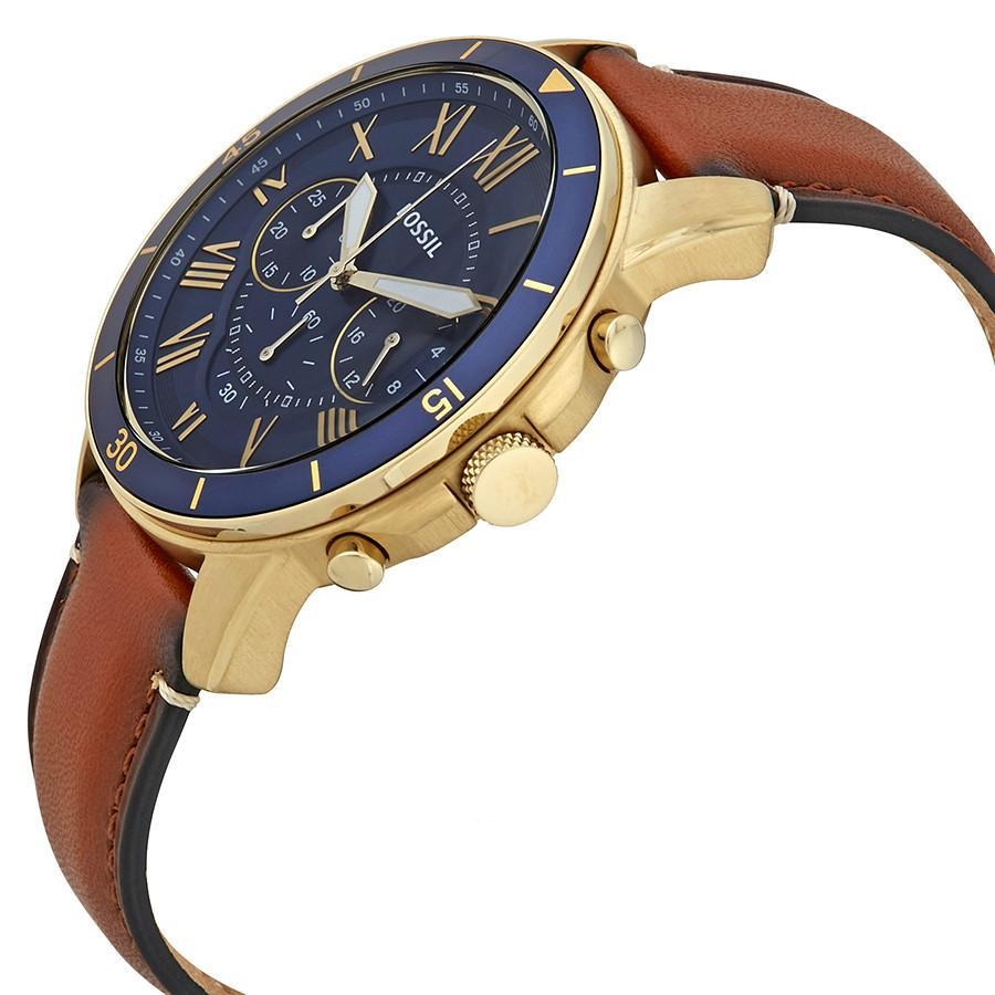 Fossil Grant Blue Dial Men's Chronograph Leather Watch FS5268 Secondary image