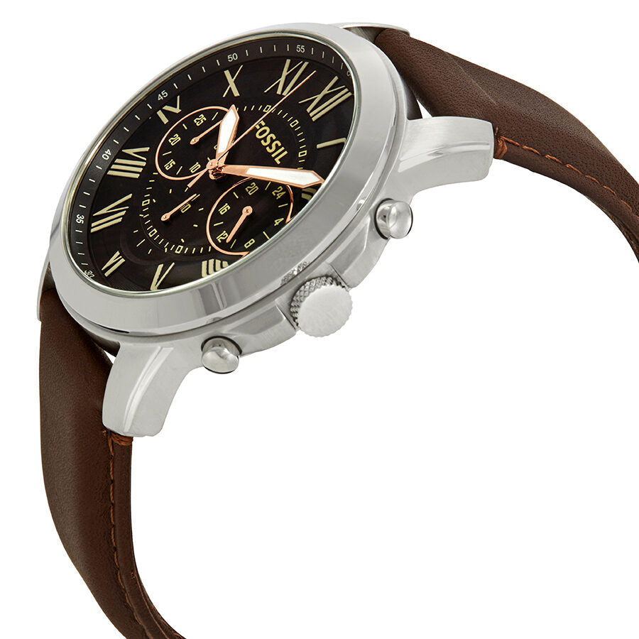 Fossil Grant Chronograph Black Dial Brown Leather Men's Watch FS4813 Secondary image
