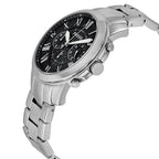 Fossil Grant Chronograph Black Dial Stainless Steel Men's Watch FS4736