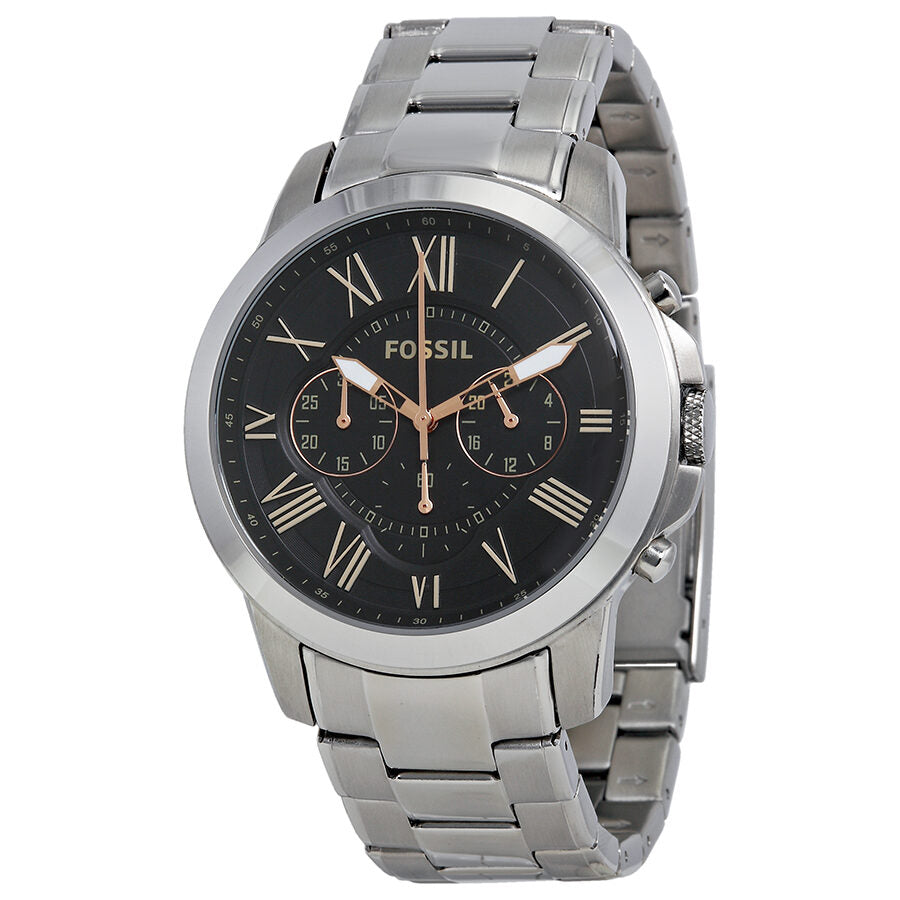 Fossil Grant Chronograph Black Dial Stainless Steel Men's Watch - FS4994 Main image