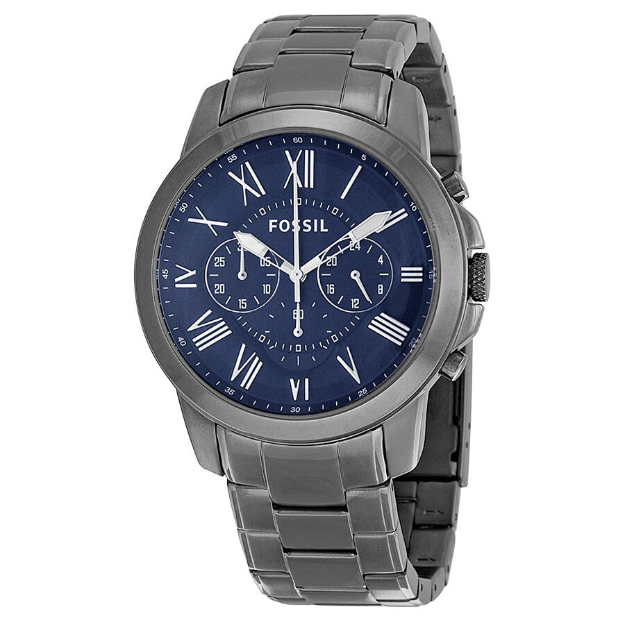 Fossil Grant Chronograph Dark Blue Dial Smoke Ion-plated Watch - FS4831 Hoofdafbeelding
