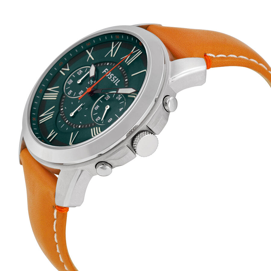 Fossil Grant Chronograph Hunter Green Dial Tan Leather Men's Watch - FS4918 Secundaire afbeelding