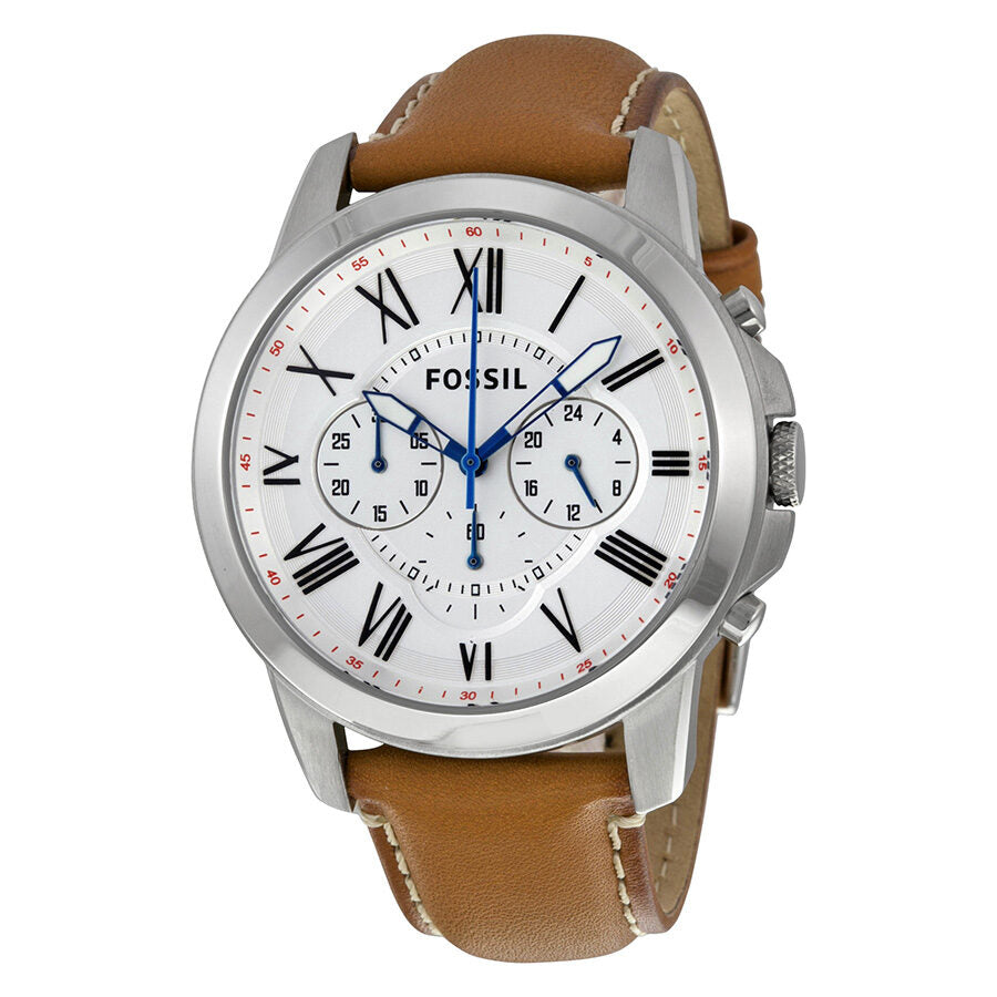 Fossil Grant Chronograph White Dial Tan Leather Men's Watch - FS5060 Main image