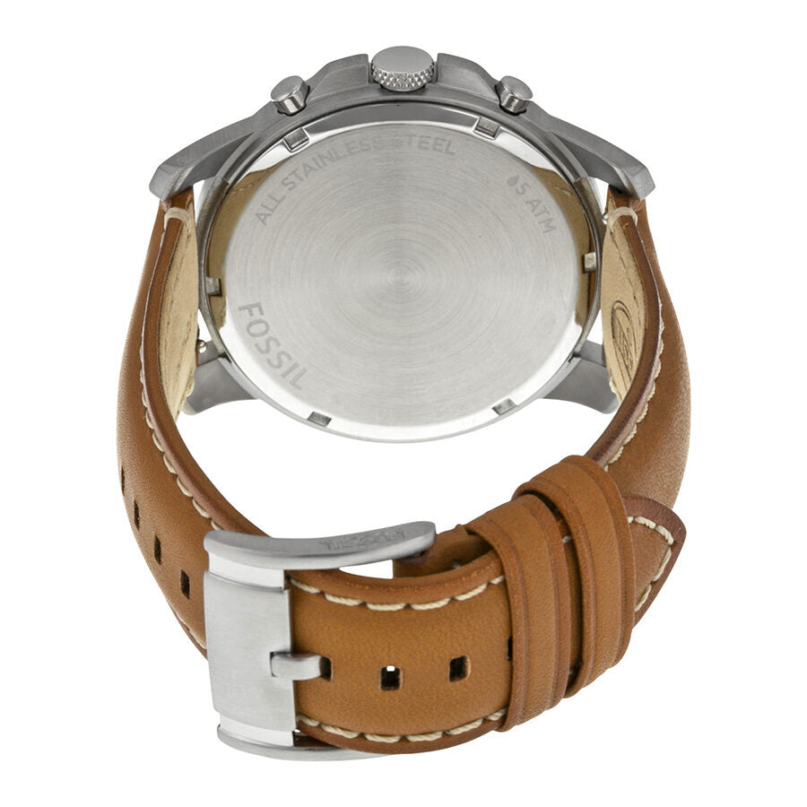 Fossil Grant Chronograph White Dial Tan Leather Men's Watch - FS5060