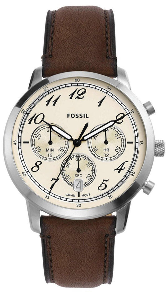 Fossil Neutra chronograph watch with cream dial and three subdials